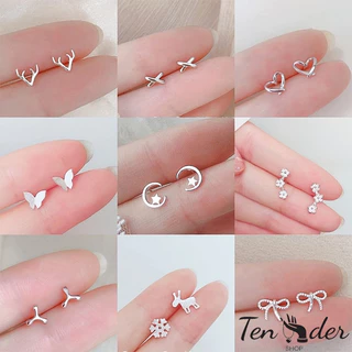 COD-ส่งเร็วจากไทย🎀เครื่องประดับ ต่างหูสตั๊ด เงิน 925 สไตล์เกาหลี สําหรับผู้หญิง เรียบง่าย เครื่องประดับแฟชั่น ป้องกันหู