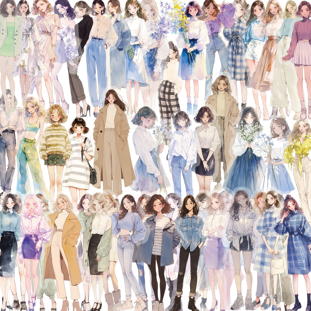 50แผ่นใสแฟชั่นสาวสวมสติ๊กเกอร์แพ็คกันน้ําใสสัตว์เลี้ยงคู่มือวัสดุตกแต่งกีต้าร์