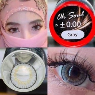 คอนแทคเลนส์ บิ๊กอาย รุ่น Oh soul สีเทา/ตาล Gray/Brown มีค่าส…