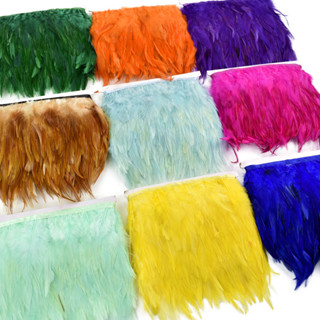 2เมตรอานไก่ฟ้าขนนกสําหรับเสื้อผ้าริบบิ้นผ้า12-15ซม.5-6