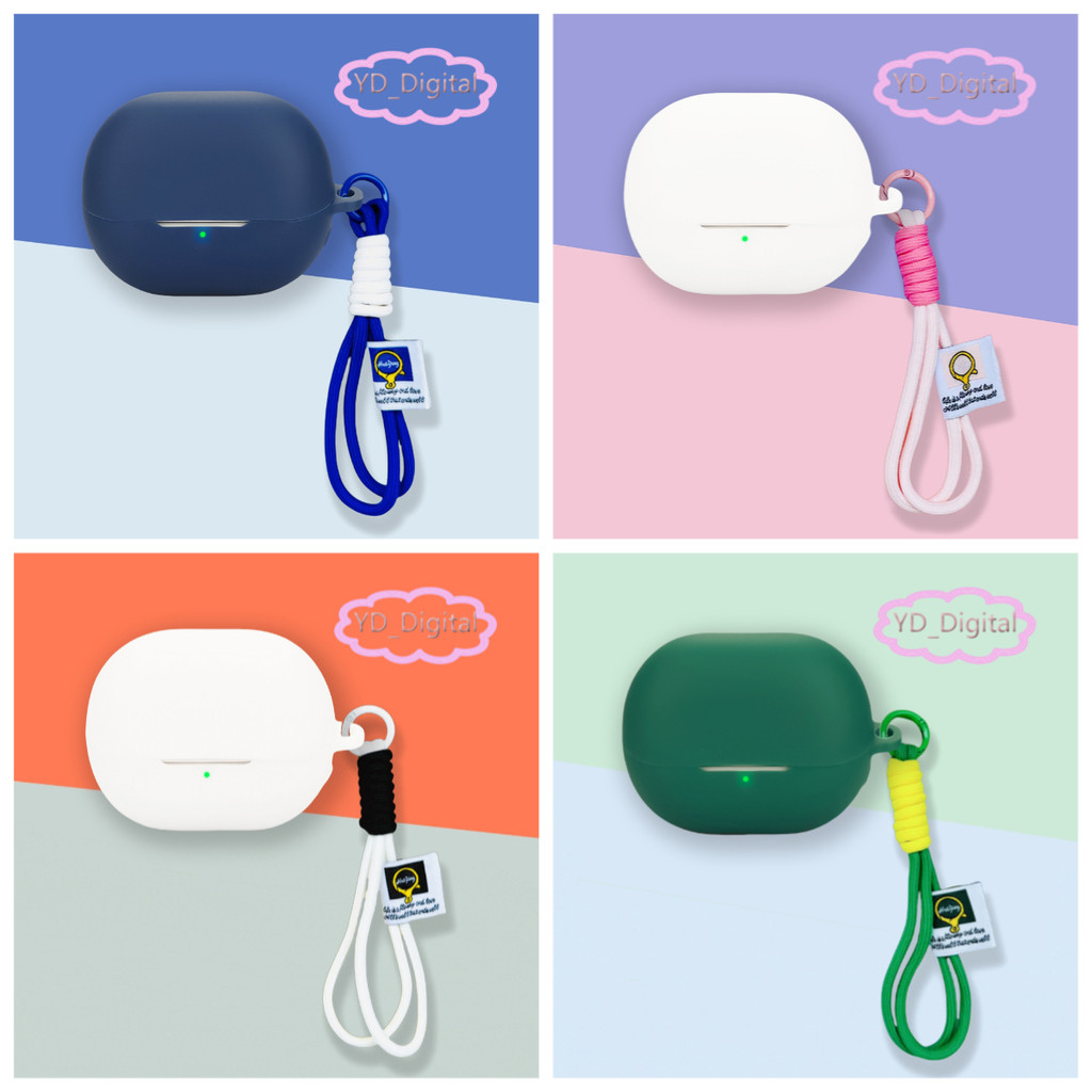 for SoundPEATS Pop Clip Earphone Case Solid Color Silicone Headphone Soft Shell Shockproof Headset Protector Soft Sleeve with Ring