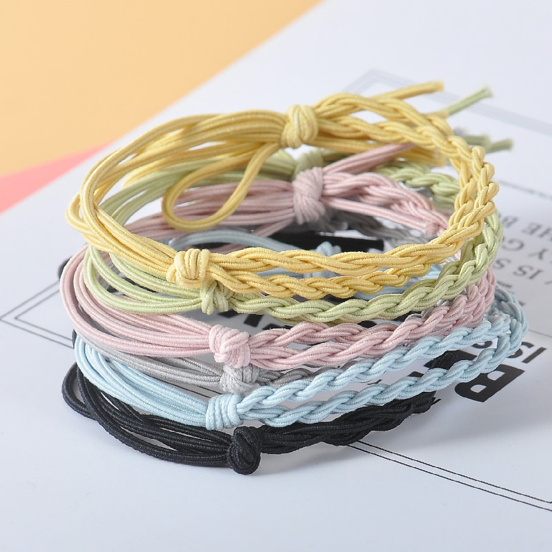 COD-เครื่องประดับผมระดับไฮเอนด์ผู้หญิงครึ่งถักโบว์ผมเชือกยางหางม้าร้านค้าไทย - รูปที่ 3