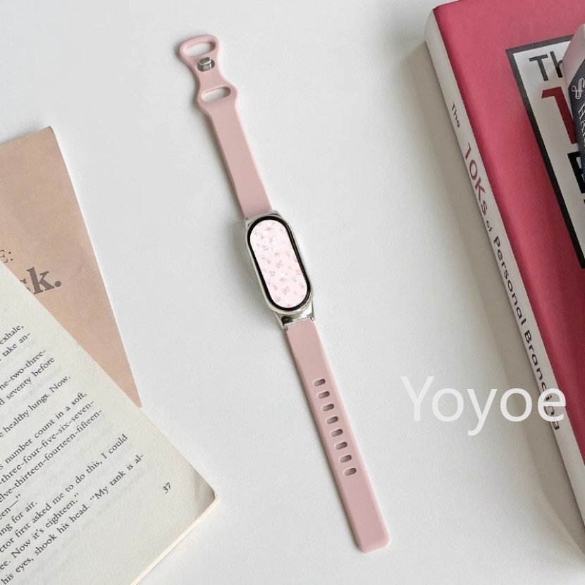 กีฬาสําหรับ Xiaomi Mi Band 9 8 7 NFC Watchbands Mi Band8 สายรัดข้อมือซิลิโคน Correa สําหรับ Miband 6 3 4 5 ผีเสื้อสายคล้องคอ