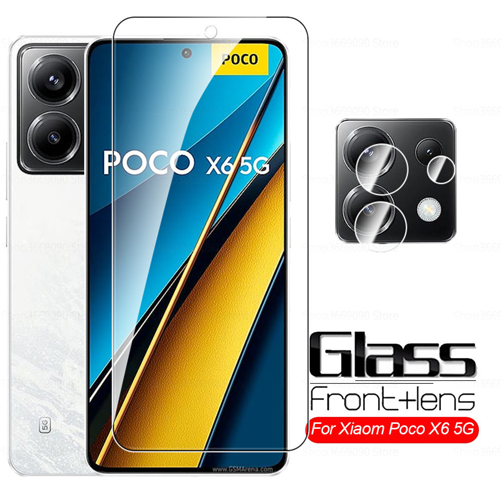 2in1 Tempererd ด้านหน้าป้องกันสําหรับ Xiaomi Poco X7 X6 X5 Pro X5Pro X6Pro PocoX5 PocoX6 PocoX7Pro 5G 2025 9H Clear HD กระจกนิรภัยป้องกันหน้าจอกล้องเลนส์ฟิล์ม