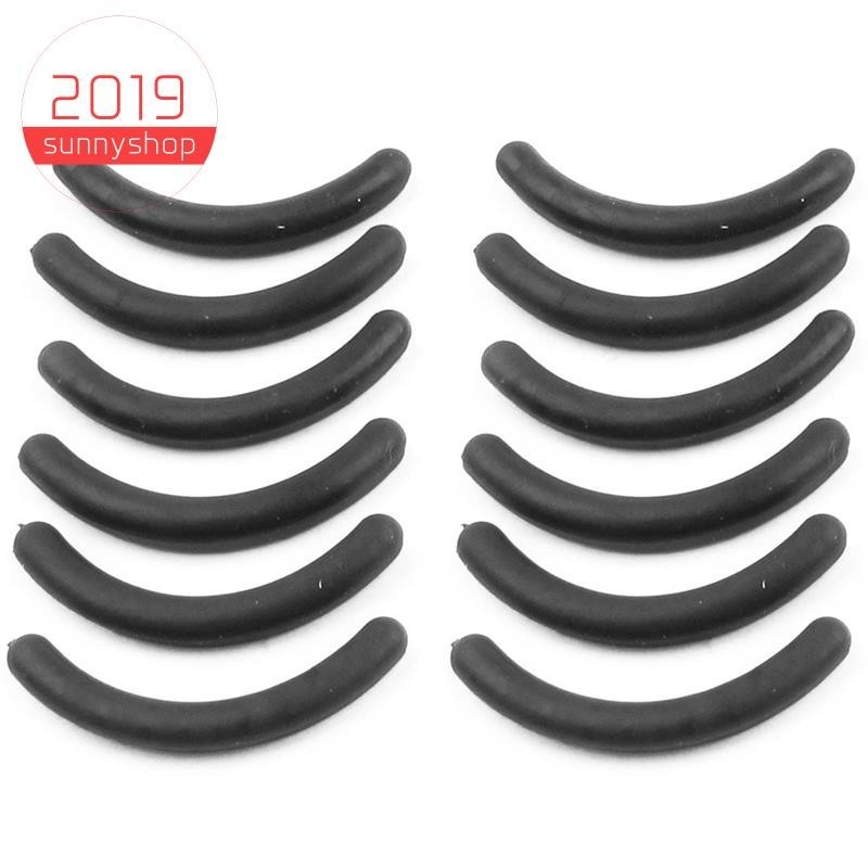 [sunnyshop2019] แผ่นยางดัดขนตา สีดํา แบบเปลี่ยน สําหรับแต่งหน้า 12 ชิ้น