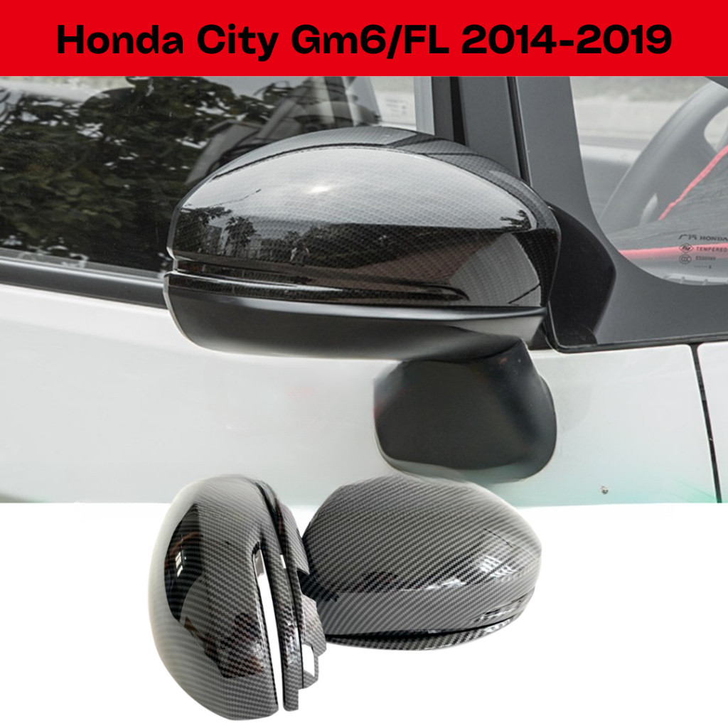ฝาครอบกระจกมองข้างคาร์บอน สําหรับ Honda City Gm6 FL Jazz Gk5 2014-2019