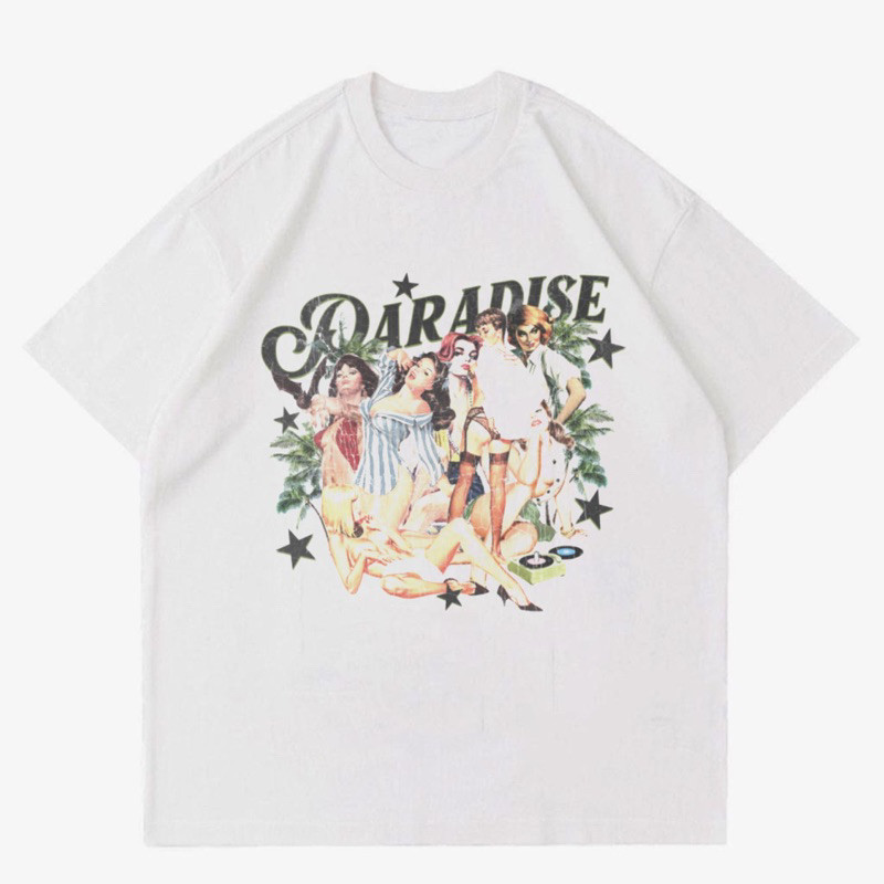 แฟชั่นใหม่ล่าสุด เสื้อยืด พิมพ์ลาย Paradise VINTAGE | เสื้อยืด พิมพ์ลาย Paradise Picture | เสื้อยืด Paradise