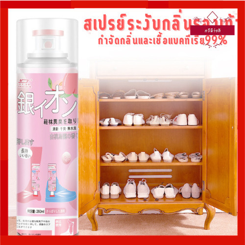 กีวีน่ารัก สเปรย์ดับกลิ่นอับรองเท้า ฆ่าเชื้อแบคทีเรีย 260ML กลิ่นชื้นในรองเท้า