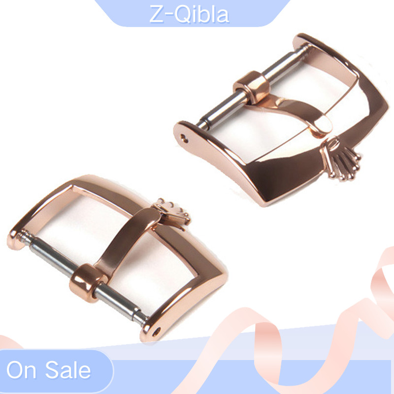 Z-qibla สายนาฬิกาข้อมือ สเตนเลส หัวเข็มขัด 16 มม. 18 มม. 20 มม. สีเงิน ทอง อุปกรณ์เสริมสําหรับนาฬิกาข้อมือ