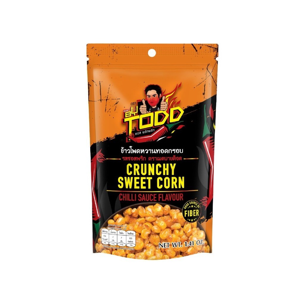 Made by TODD ข้าวโพดหวานทอดกรอบ รสซอสพริก ขนาด 40 กรัม จำนวน 2 ซอง - รูปที่ 2