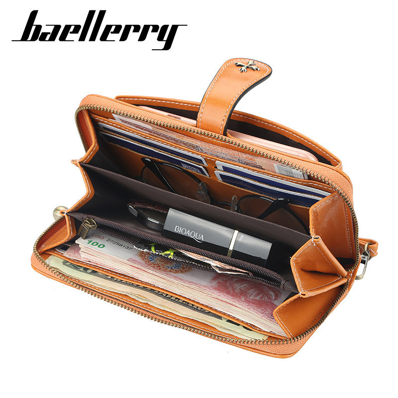 Baellerry กระเป๋าสตางค์ กระเป๋าใส่โทรศัพท์ มีซิป อเนกประสงค์ สไตล์เกาหลี สําหรับผู้หญิง