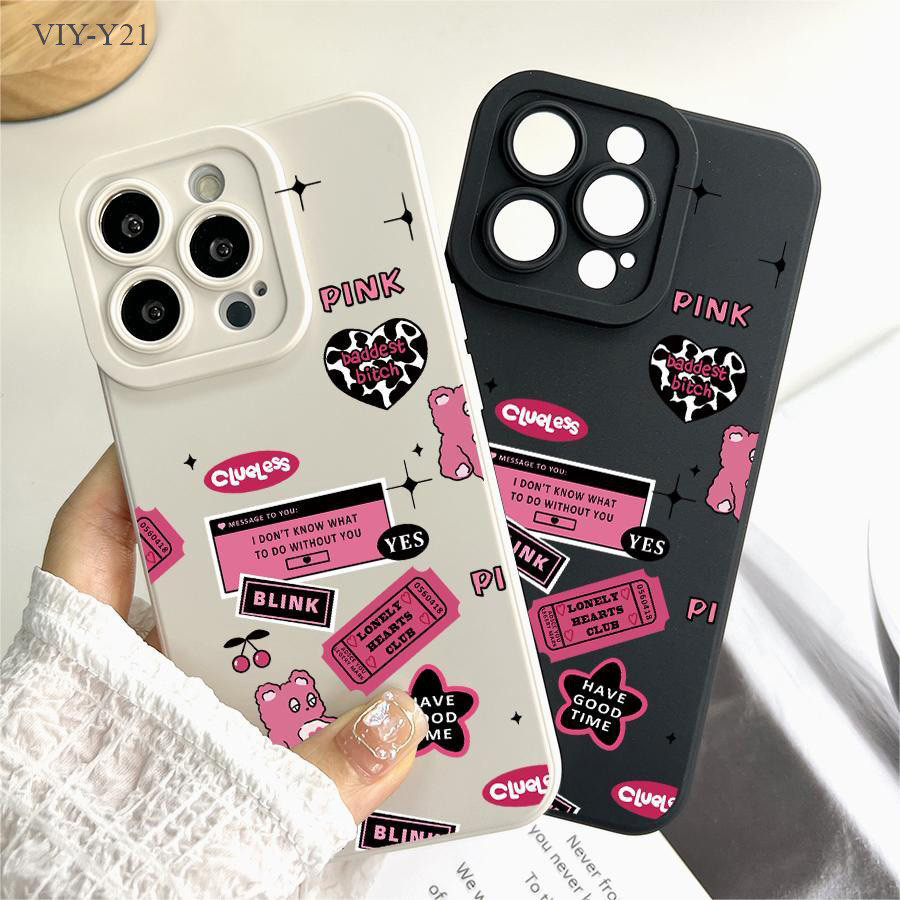 VIVO Y21 Y33S Y33T Y15S Y50 Y76 Y72 Y20 Y20S Y12S Y12A Y17 Y15 Y12 Y16 Y19 Y91C V25 V23 V23E V20 Pro 5G Y2K หมีสีชมพู