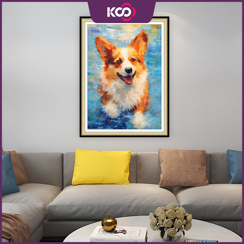 [KS] ชุดงานปักครอสติชเม็ดบีด ทรงเพชร ลายสุนัขน่ารัก 5d ขนาด 30×40 ซม. 40×50 ซม. 50×60 ซม. สําหรับตกแต่งบ้าน ห้องนอน ห้องนั่งเล่น ราคา ถูกที่สุด ดีลบีเคเค แกลเลอรีภาพที่ 5