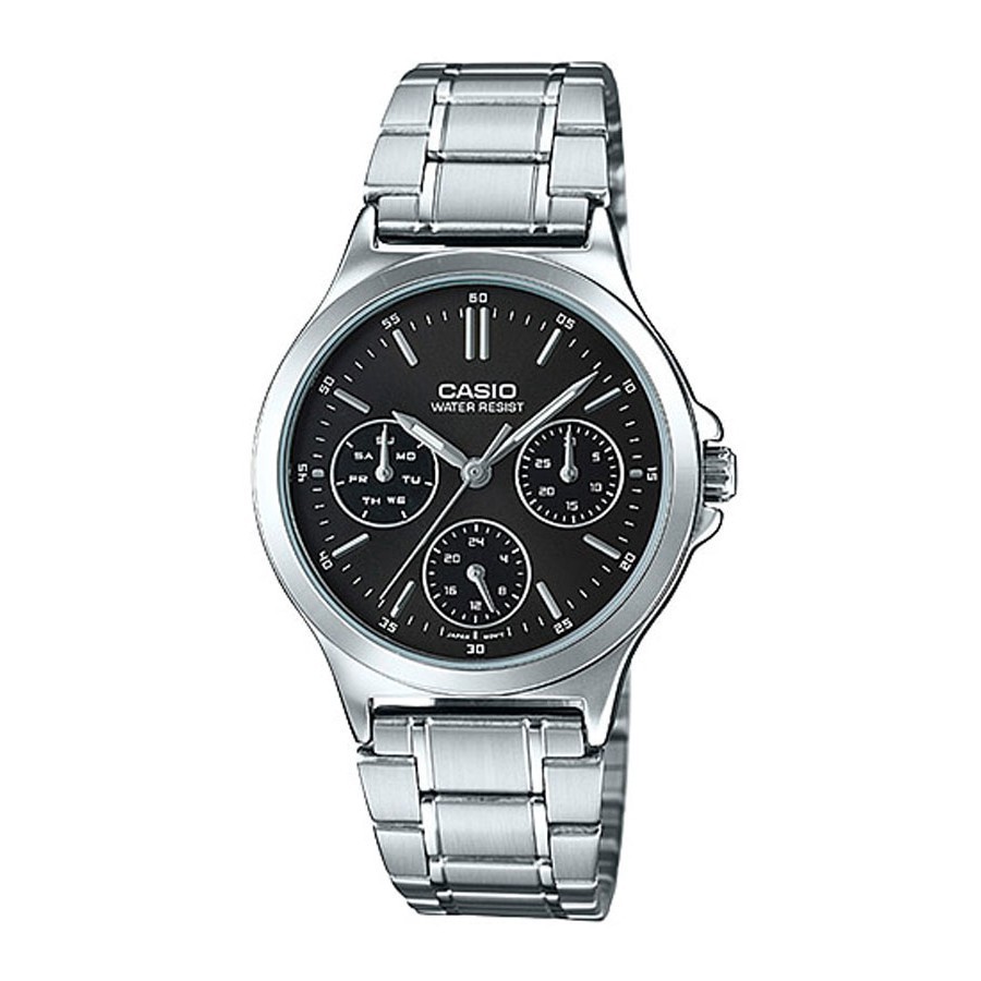 นาฬิกาสายหนัง Casio Standard นาฬิกาข้อมือผู้หญิง สายสแตนเลส รุ่น LTP-V300,LTP-V300D,LTP-V300D-1,LTP-V300D-1A  - สีเงิน
