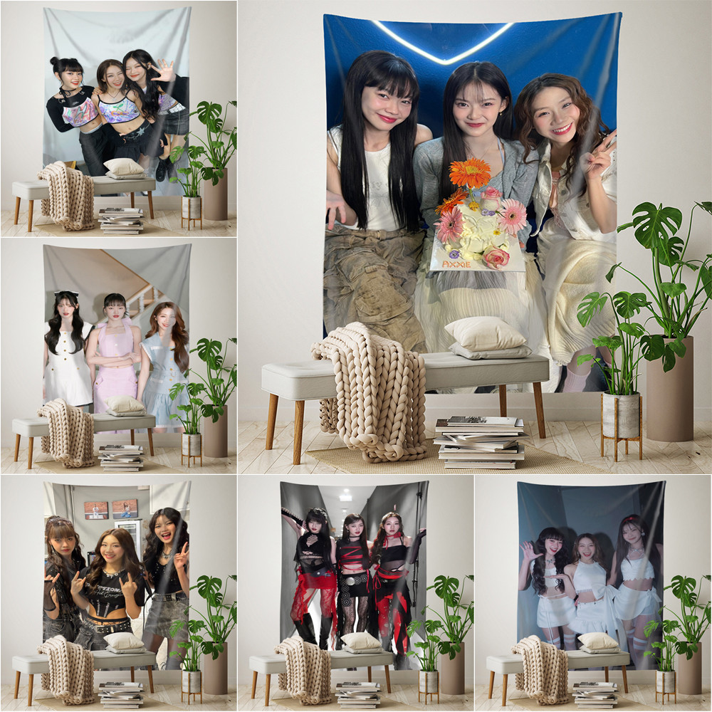 Tpop PiXXiE พรมโพลีเอสเตอร์ไฟเบอร์ พิมพ์ลาย ด้านเดียว พร้อมคลิปหนีบ สําหรับตกแต่งห้องนั่งเล่น ห้องนอ