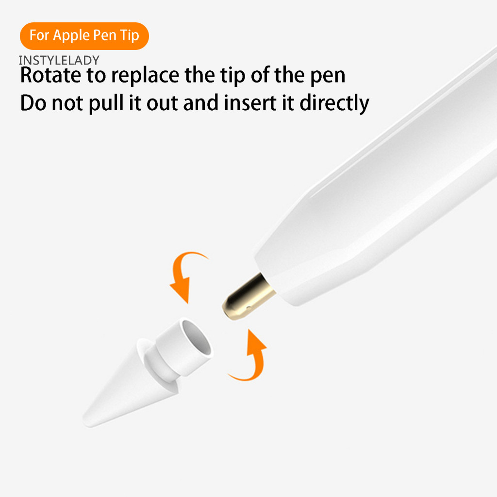 Instylelady ปลายปากกาสไตลัส ความไวแสงสูง ยืดหยุ่น ทนต่อการเสียดสี ไม่ลื่น แบบเปลี่ยน สําหรับ Apple Pencil 1st 2nd