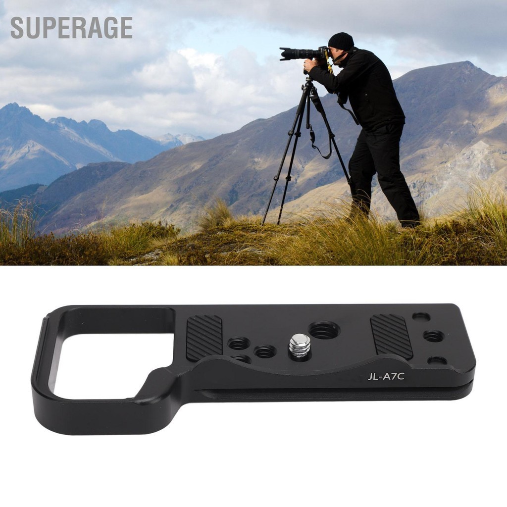 Superage กล้องแนวตั้ง Quick Release Plate 1/4 นิ้ว 3/8 นิ้วสำหรับ Arca ซิลิโคนป้องกัน Pad อลูมิเนียมวงเล็บ L QR แผ่นสำหรับ A7C
