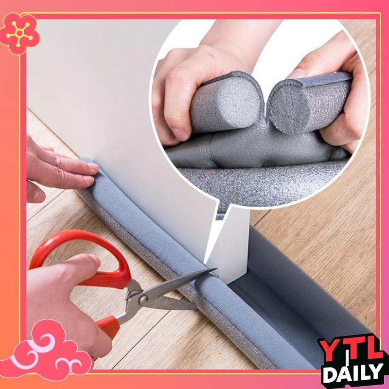 [รุ่นหนา]ที่กั้นประตู สีเทา ที่ปิดช่องบานประตู คิ้วกั้นประตู กันฝุ่น กันแมลง กันแอร์ออก ป้องกันเสียง Door Sealer