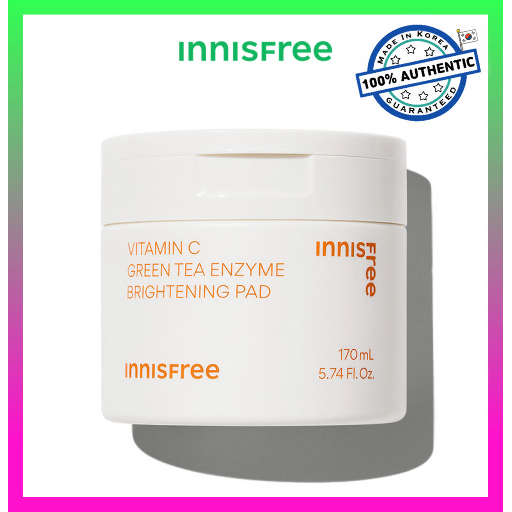 Innisfree วิตามินซี ชาเขียว เอนไซม์ไบรท์เทนนิ่ง PAD (60 แผ่น) / Innisfree Vitamin C Green Tea Enzyme Brightening PAD (60sheets) 170mL