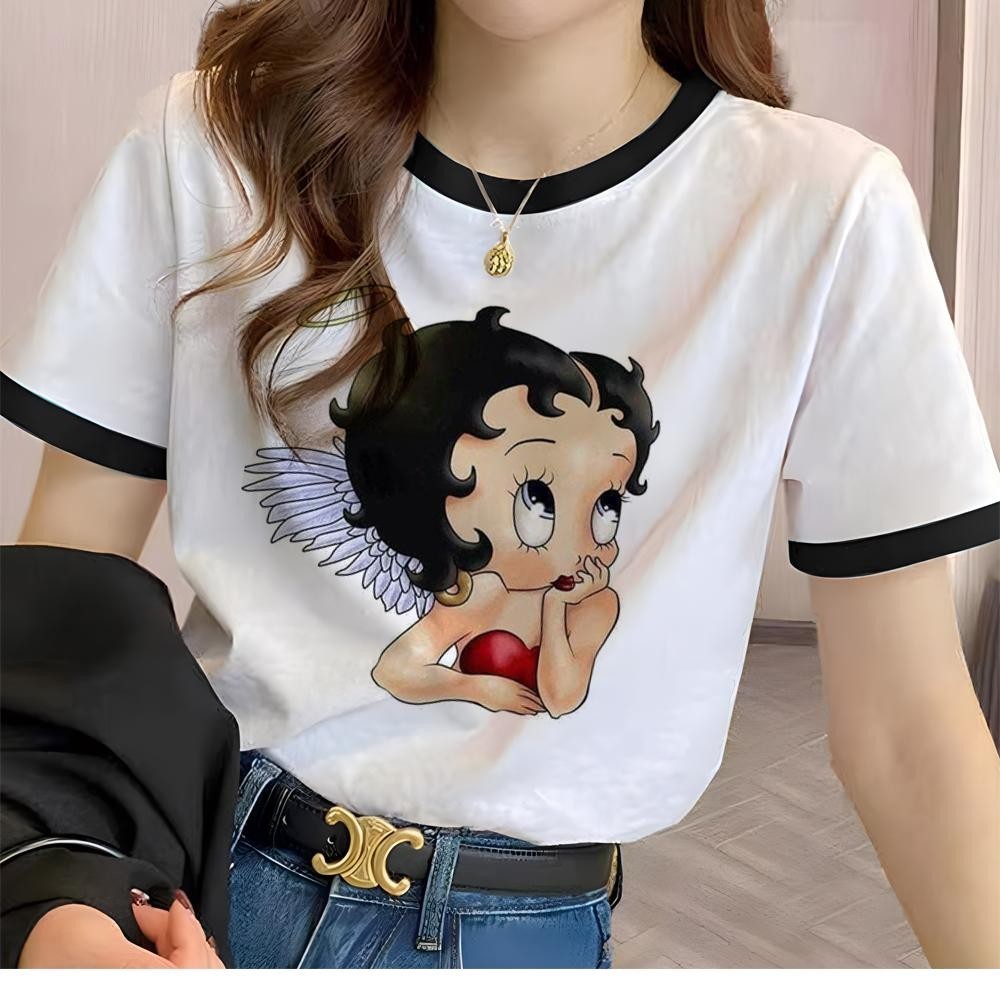 เสื้อยืด พิมพ์ลาย Betty Boop สไตล์ญี่ปุ่น สําหรับผู้หญิง