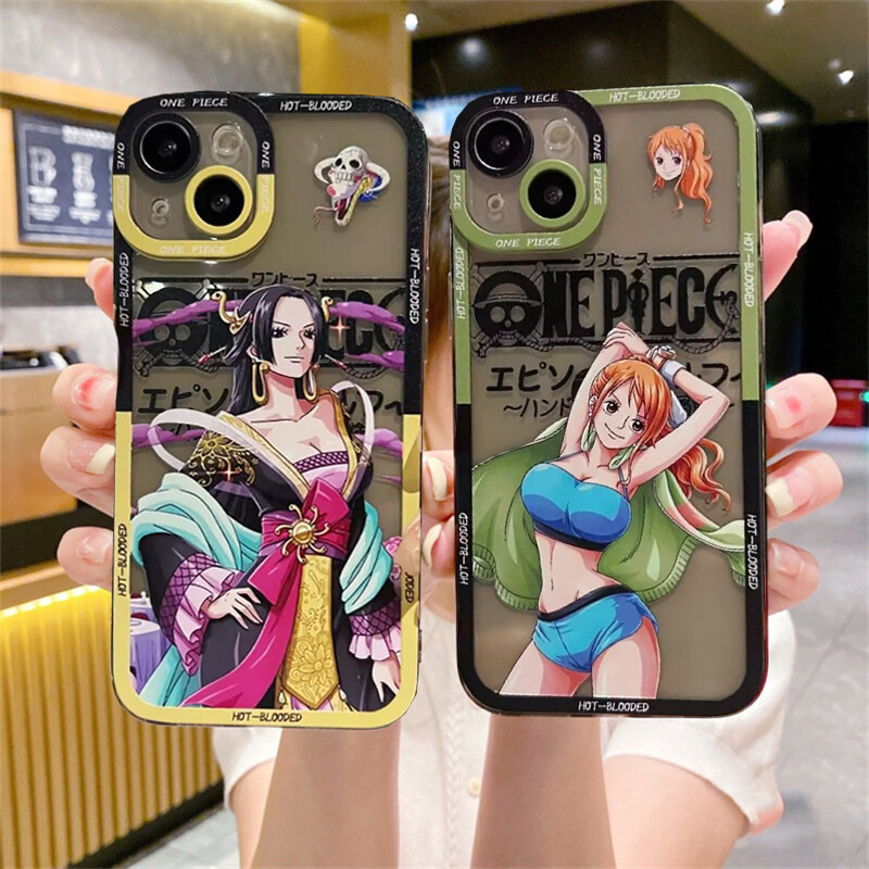 เคสโทรศัพท์มือถือแบบนิ่ม TPU ใส ลายการ์ตูนวันพีซ Nami Robin Luo Hancock สําหรับ IPhone 11 12 13 14 Pro Max Plus X XS XR XSMAX 6s 6 8 7 Plus SE 2020