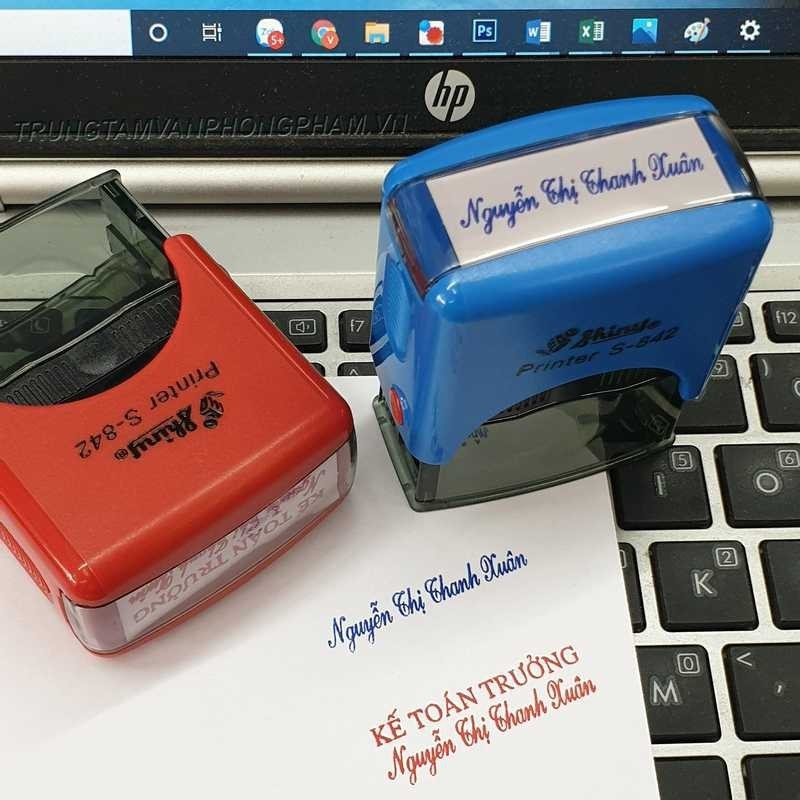 แสตมป์ชื่อแกะสลัก แสตมป์ไม้ SHINY S222 S842 S852 ทําชื่อแสตมป์อัพออนขอ - Thu Tame Stationery