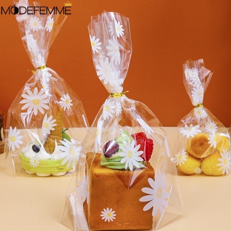 [ Featured ] ถุงบรรจุภัณฑ์ ลายดอกเดซี่ สีโปร่งใส สําหรับใส่ขนมหวาน ถั่ว ลูกอม DIY