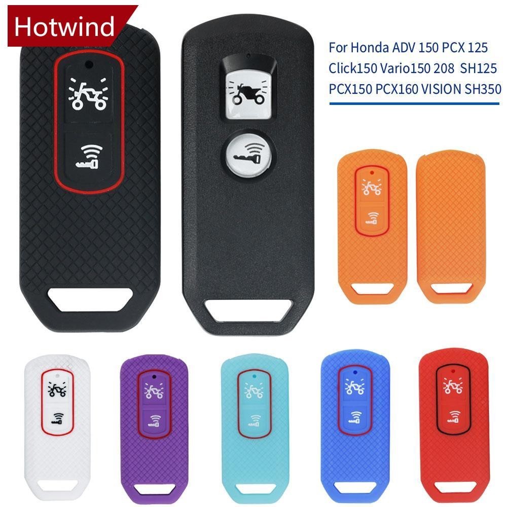Hotwind เคสรีโมตกุญแจ ซิลิโคน 2 ปุ่ม สําหรับ Honda ADV 150 PCX 125 Click150 Vario150 208 SH125 PCX150 PCX160 VISION SH350 E4I2
