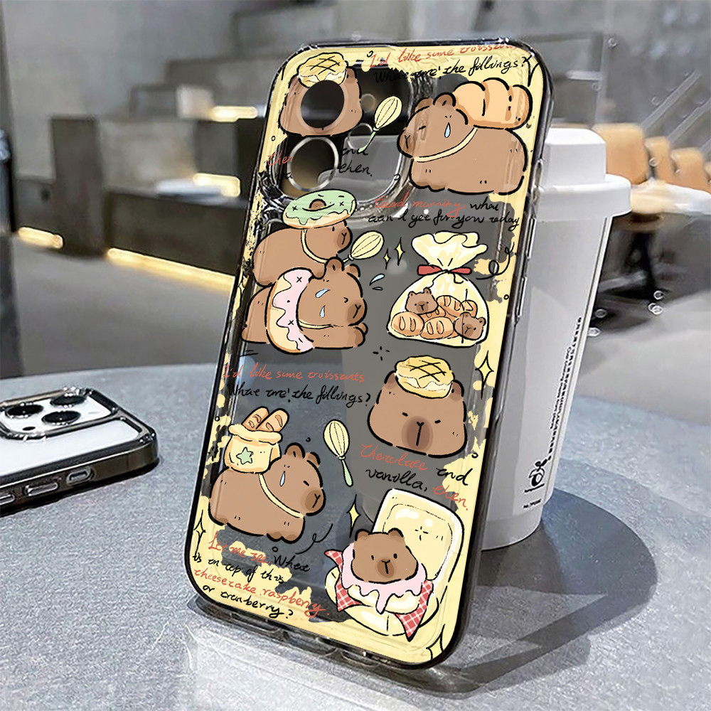 Cute Bear เคสใส for iPhone 11 12 13 14 15 Pro Max XS Max X XR 7 8 SE 2022 2020 กรณี for iphone 11 ปลอก ปกหลัง