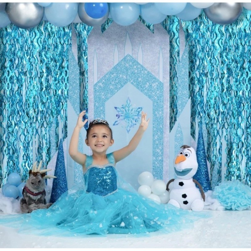 แนะนำ ผ้าม่าน ผ้าม่านฟอยล์ ลายนางเงือก ทะเล มหาสมุทร โฟรเซ่น สีฟ้า สําหรับตกแต่งปาร์ตี้ เบบี้ชาวเวอร์ ราคาพิเศษ มีเก็บเงินปลายทาง