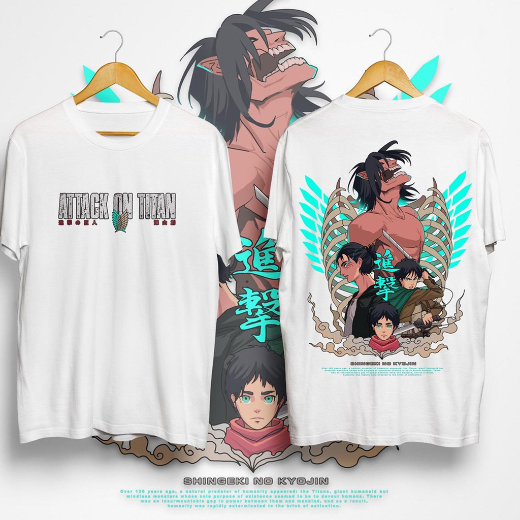 ★พร้อมส่ง★ เสื้อยืด  Anime Shirt ATTACK ON TITAN EREN AND LEVI (S-5XL)