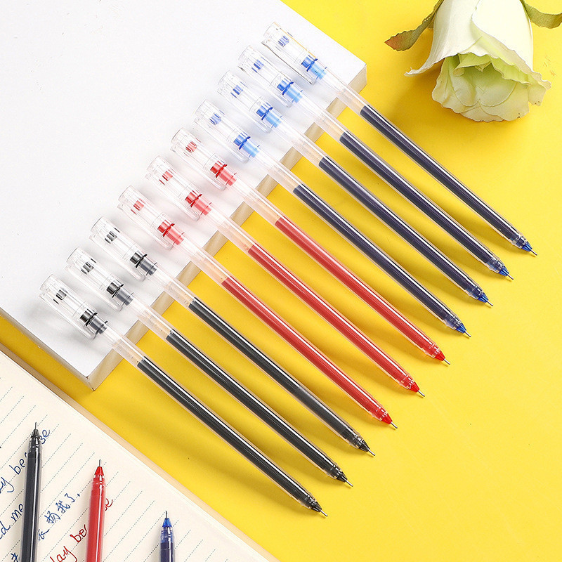 ปากกาเจล 0.5 มม (สีน้ำเงิน/แดง/ดำ) หมึกเยอะ เขียนลื่น เครื่องเขียน #K-0001