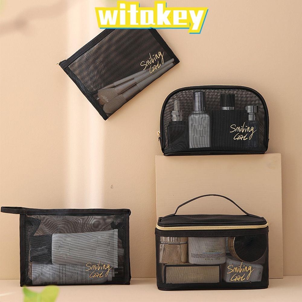 Witakey กระเป๋าเครื่องสําอาง ความจุขนาดใหญ่ แบบพกพา สําหรับผู้หญิง 1 5 ชิ้น