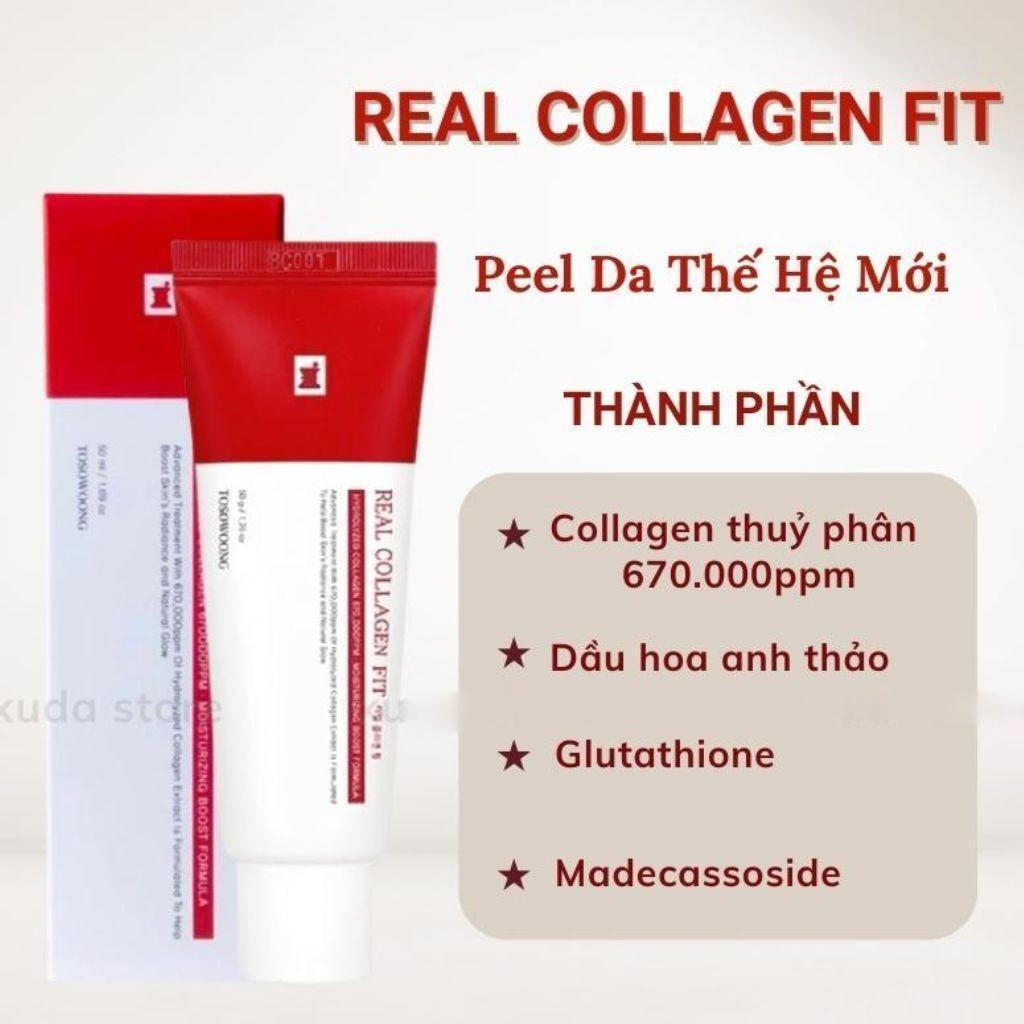 Peel Nano Collagen Skin Stretch Shine, Real Collagen Fit 50ml เกาหลีช ่ วยให ้ ผิวกระจ ่ างใส