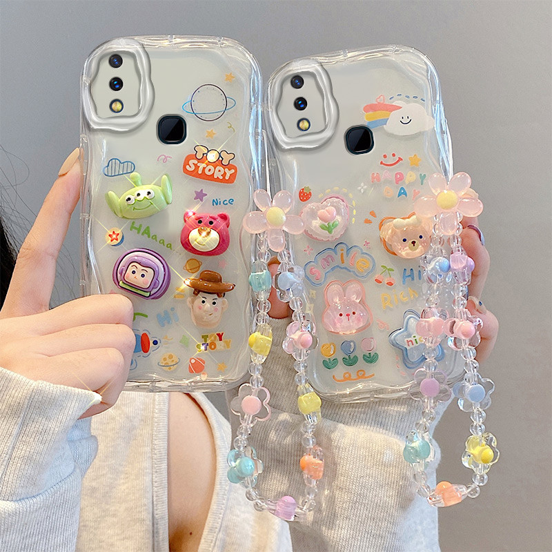 เคส Vivo Y95 เคส Vivo Y91 Y93 Y91i เคส เข้ากันได้กับ Vivo ใส การ์ตูนน่ารัก ครีมขอบ ซิลิโคนนิ่ม เคสโท