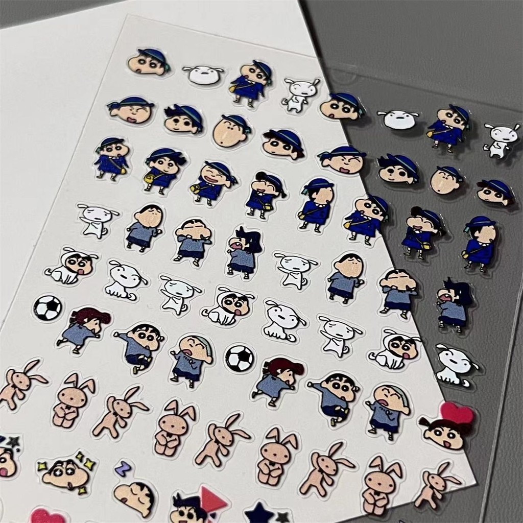 สติกเกอร์ใส ลายการ์ตูนชินจังน่ารัก สีฟ้า