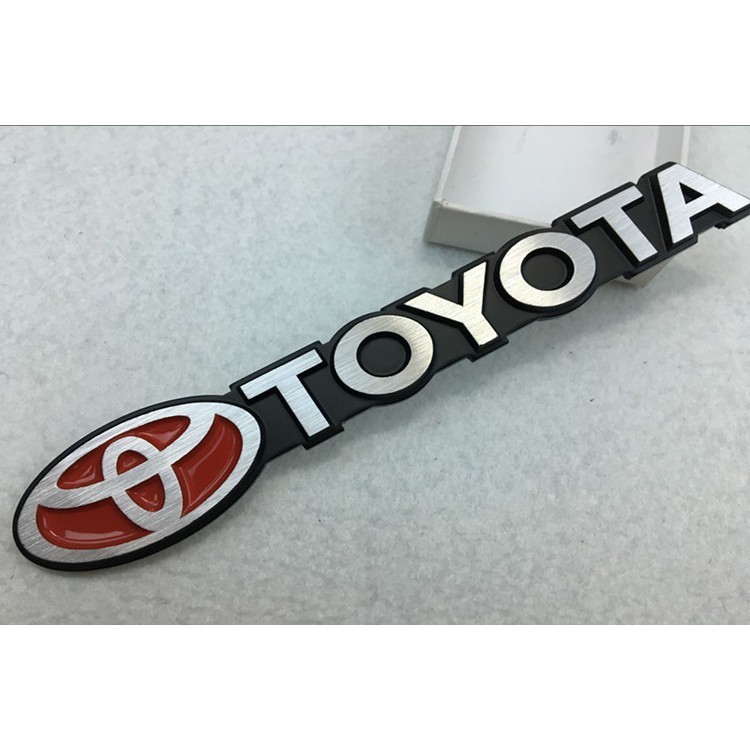 1 x โลหะ Toyota โลโก้ ด้านข้าง ด้านหลัง ตราสัญลักษณ์ สติกเกอร์ โตโยต้า