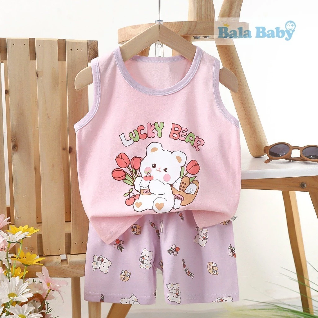 ชุดเด็ก เสื้อกร้าม+กางเกงขาสั้น เสื้อแขนกุด ผ้าcotton Size 80-110 cm BXT14 thumbnail 8