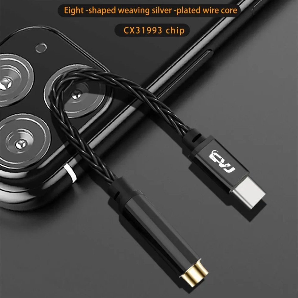 ชิป CVJ CT-3 CT-4 DAC Type-C เป็น 3.5 มม. 4.4 มม. CX31993 8 สาย ชุบเงิน คุณภาพเสียง Hifi HD