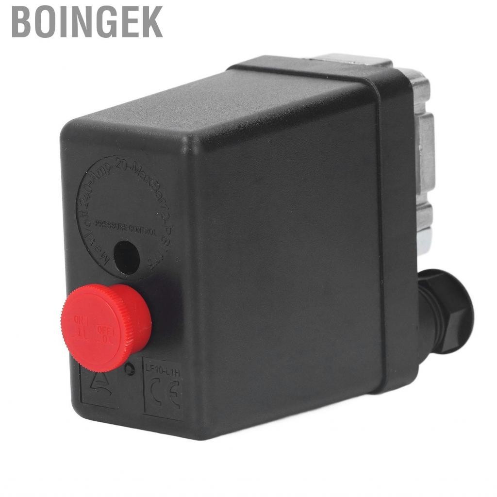 Boingek Pressure Switch  Air Compressor Valve Easy Installation Automatic 1/4in NPT Female Thread 20A AC 240V 135‑175PSI for Equipment