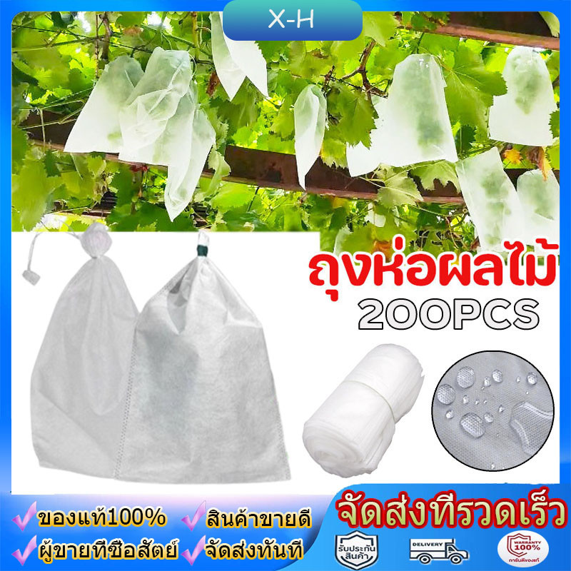 ถุงห่อผลไม้ 100ชิ้น 20x30 ซม 18x20 ซม ปกป้องต้นไม้ผลไม้ของคุณ สามารถนำกลับมาใช้ได้อีก ลดต้นทุนการผลิต ถุงห่อฝรั่ง