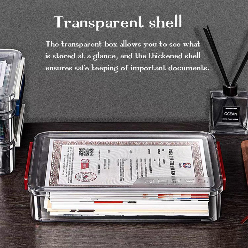 ohayo กล่องเอกสารพลาสติก กล่องใส่เอกสาร สําหรับใส่เอกสาร ความจุสูง ง่ายต่อการพกพา วางซ้อนกันได้ กันความชื้นและกันฝุ่น - รูปที่ 6