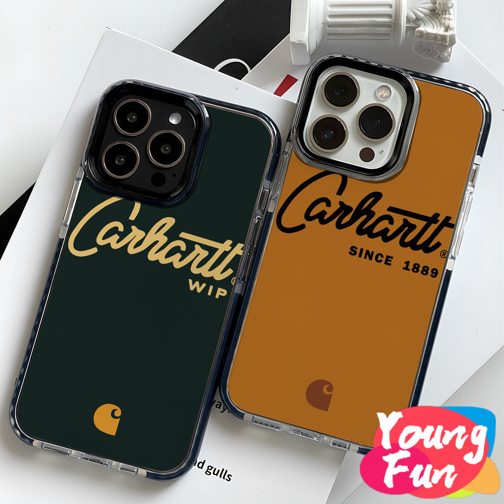 CARHARTT สําหรับiphone 15 Pro Max 16 14 XR 13 11 12 Pro Max 8 7 6 6S Plus X Xs Max Se 2020 13 12 11 Softโปร่งใสTPUเคสโทรศัพท์กันกระแทก