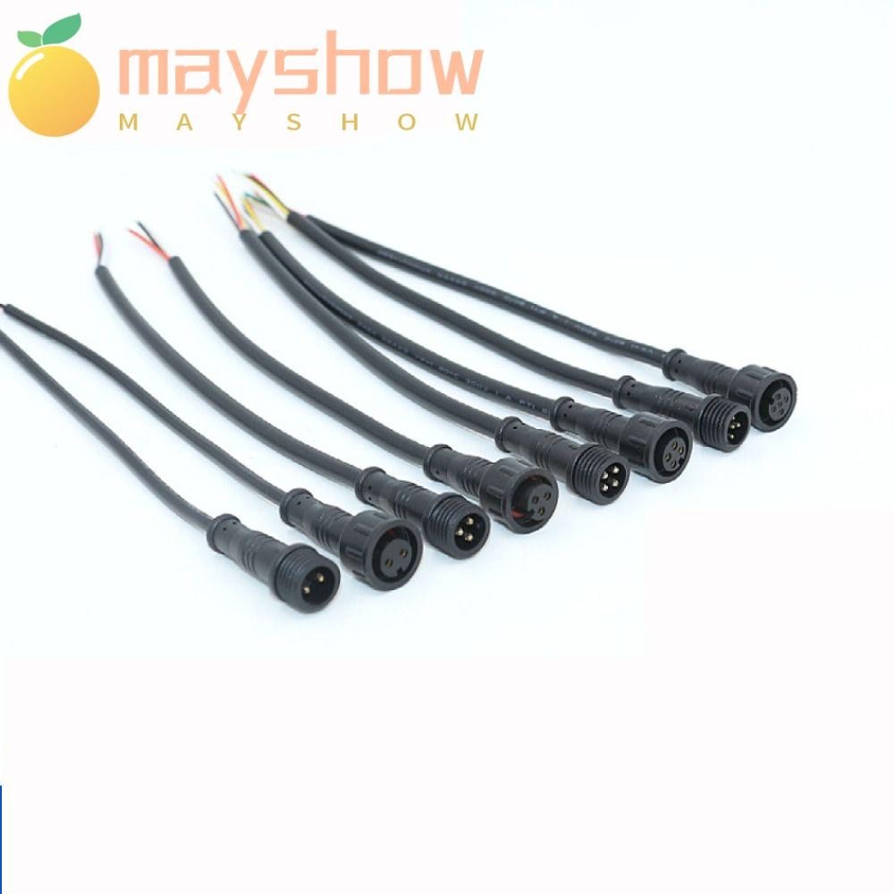 Mayshow แจ็ค 2 พิน 3 พิน 4 พิน สายเคเบิลสีดํา 20 ซม. ตัวผู้ เป็นตัวเมีย ปลั๊กกันน้ํา 2 พิน 3 พิน 4 พิน IP67 ขั้วต่อสายไฟ Led กันน้ํา