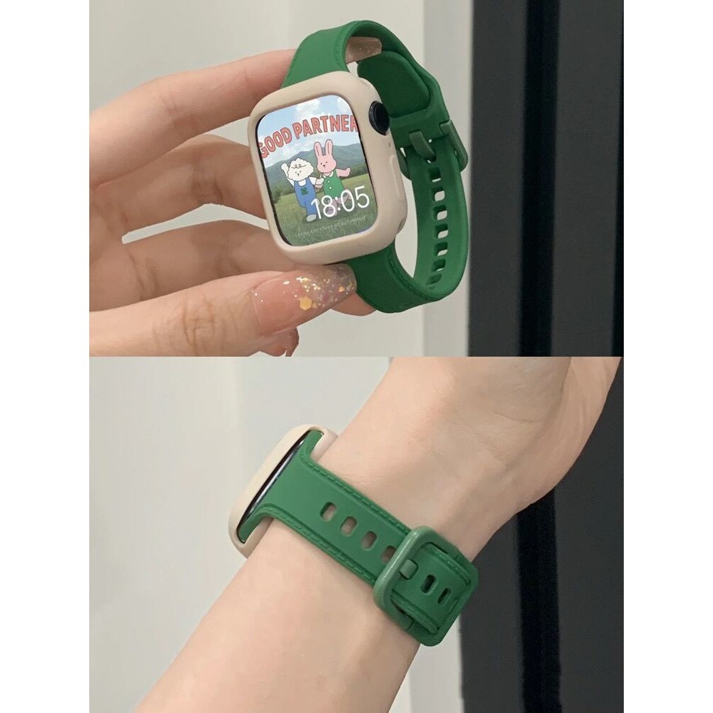 Ins Xiaohongshu สายนาฬิกาข้อมือซิลิโคน สไตล์สปอร์ต สําหรับ Applewatch 87 65432 se