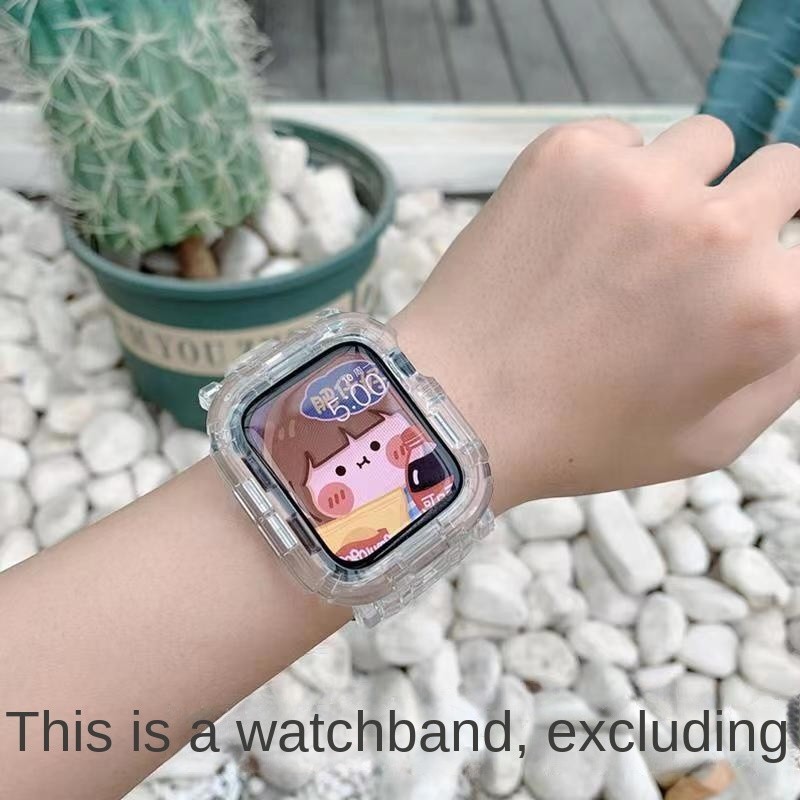 สายนาฬิกาข้อมือ แบบใส กันกระแทก สําหรับ Apple Watch 7 2 345 Se6