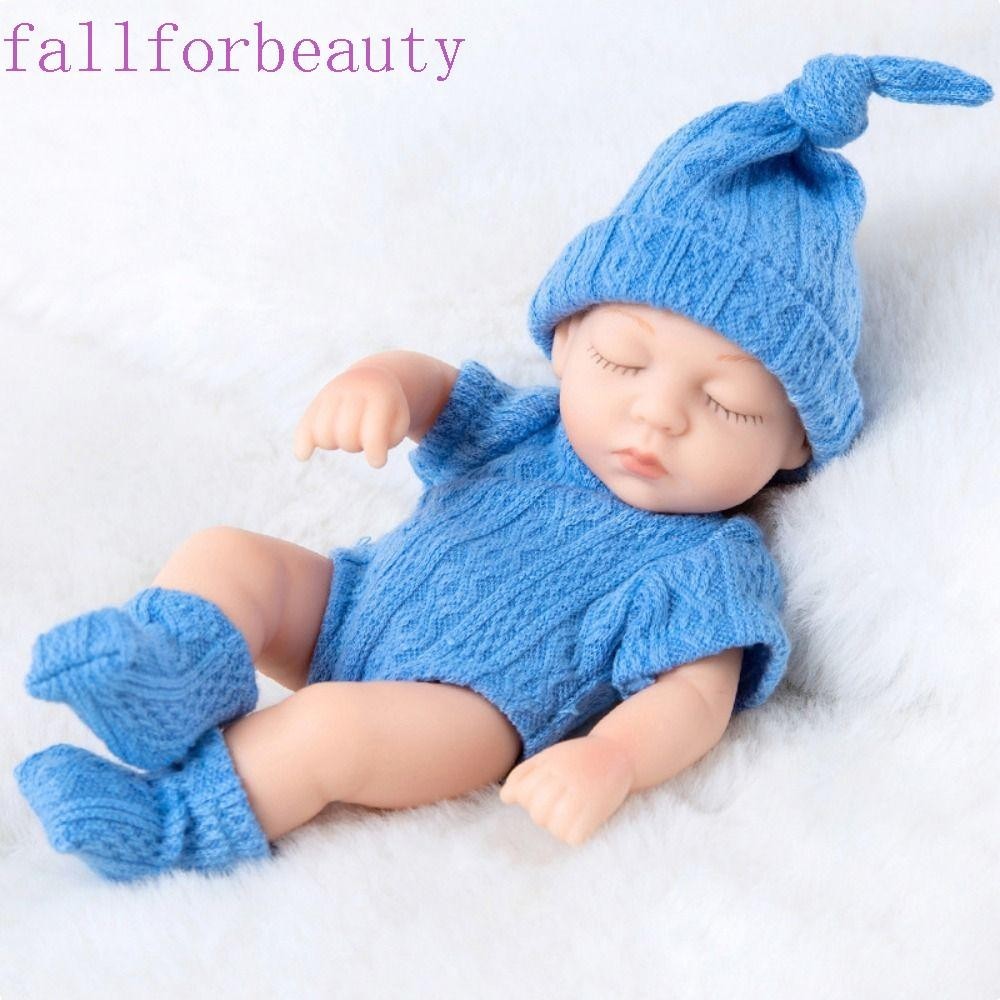 Fallforbeauty ตุ๊กตาเด็กแรกเกิด ซิลิโคนนิ่ม สัมผัสเหมือนจริง ขนาดเล็ก สําหรับเด็กวัยหัดเดิน