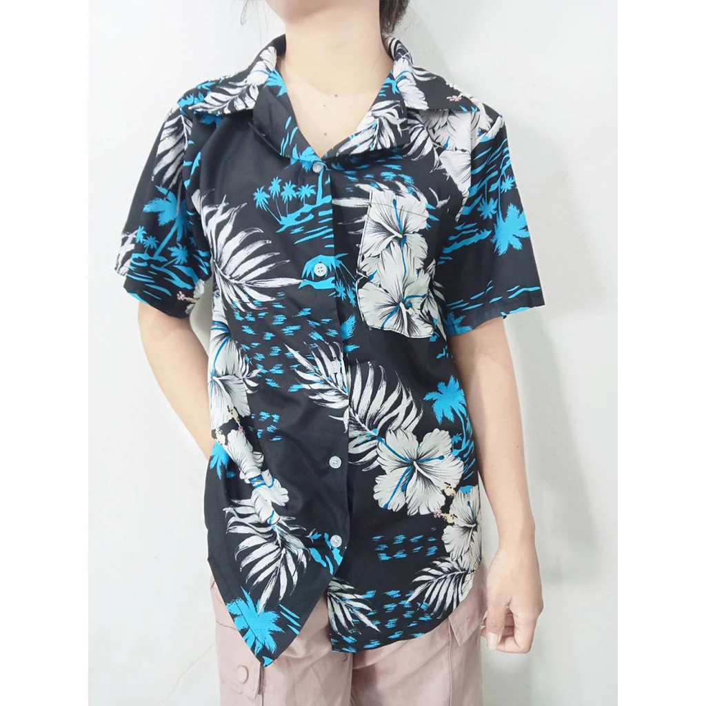 เสื้อคอปกแขนสั้นผู้หญิง ลายดอกไม้ วินเทจ thumbnail 3
