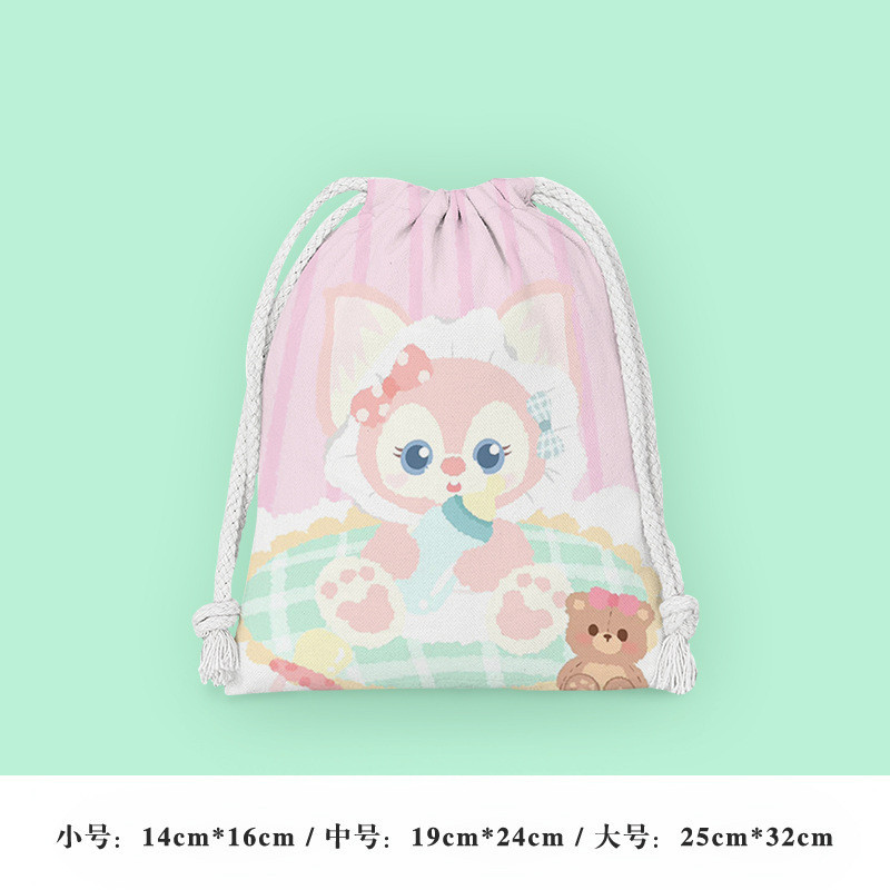 Lingna Belle Drawstring Bag Drawstring Lipstick Bag Cartoon Small Cloth Bag Student Sundries Storage Bag Cosmetic Bag Portable Toiletry Bag ราคา ถูกที่สุด ดีลบีเคเค แกลเลอรีภาพที่ 2