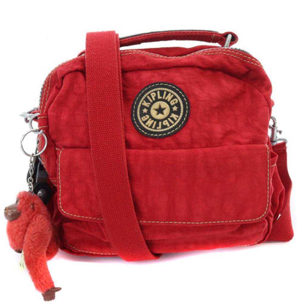 Kipling shoulder bag handbag 2 way logo red Direct from Japan Secondhand